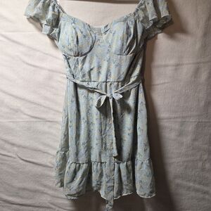 Lily Rose Light Blue Floral Mini Dress